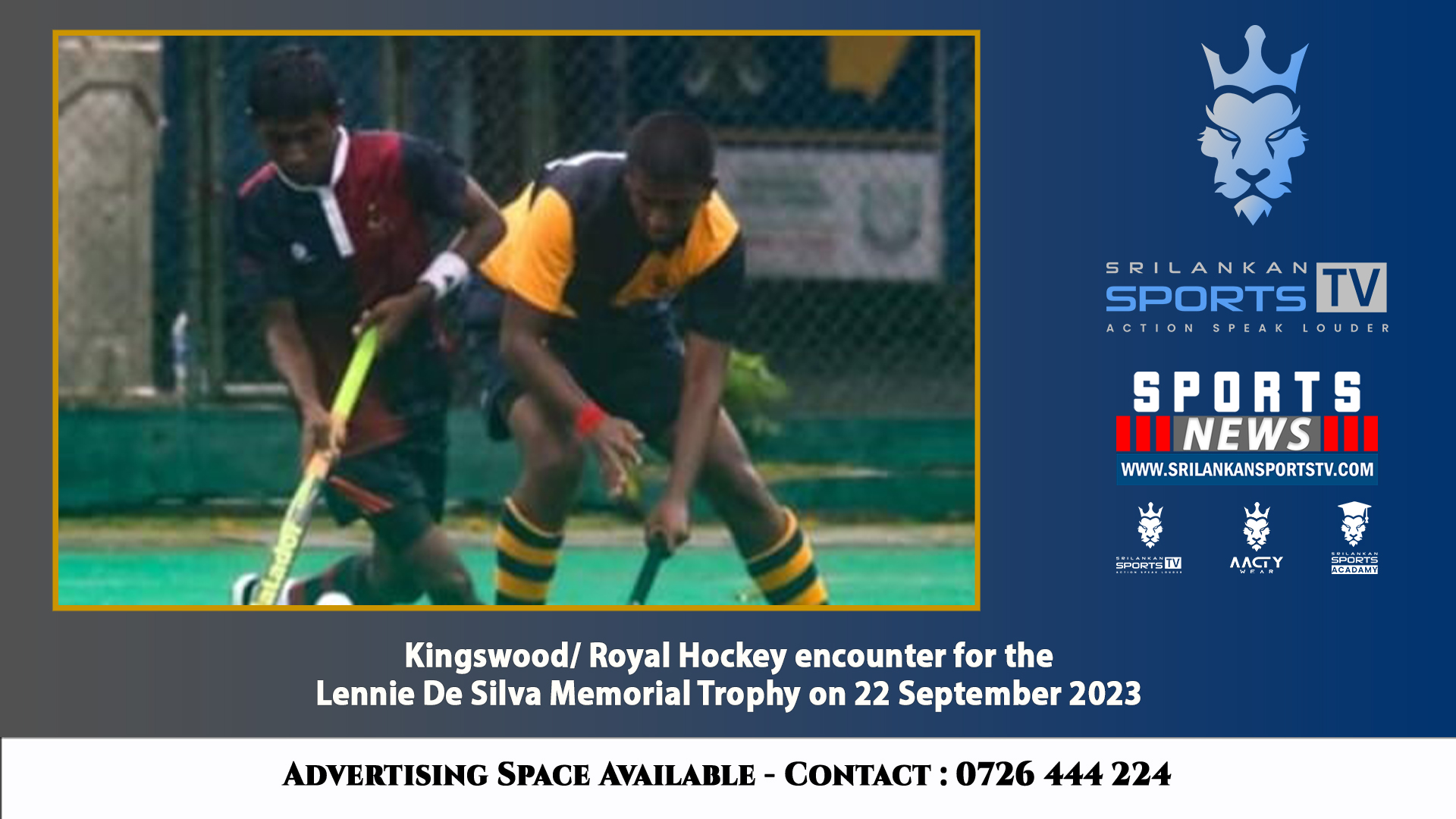 Kingswood/ Royal Hockey encounter for the Lennie De Silva Memorial Trophy on 22 September 2023