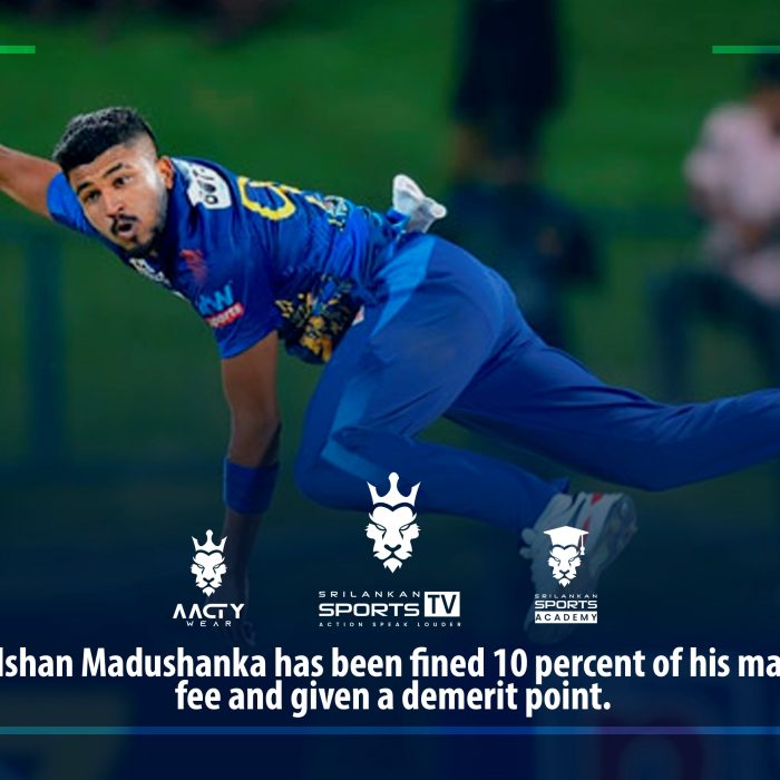 Madushanka fined 10 Percent of Match Fee